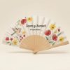Abanico Boda Floral Pajarito Personalizado