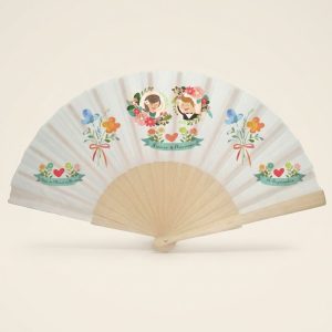 Abanico Boda Personalizado Novios Floral