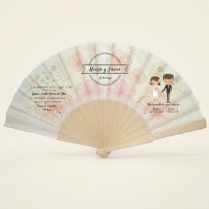 Abanico Boda Personalizado Floral Vintage