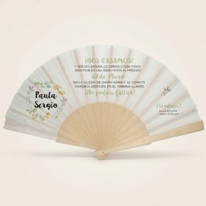 Abanico Boda Personalizado Nos Casamos Botánico