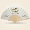 Abanico Boda Personalizado Novios Botánicos