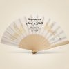 Abanico Boda Personalizado Pájaros Dorados