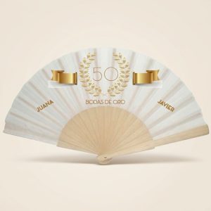Abanico Bodas de Oro Personalizado Laureles