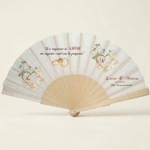 Abanico Boda Personalizado Iniciales Amor