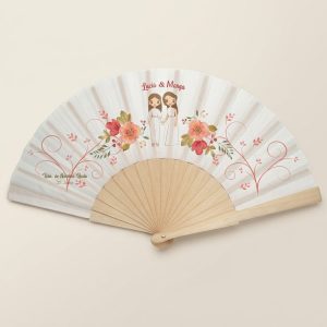 Abanico Boda Personalizado Novias Floral