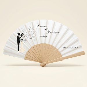 Abanico Boda Personalizado Novios Silueta
