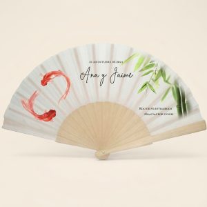 Abanico Boda Personalizado Koi Zen