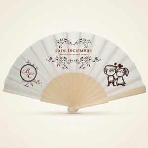 Abanico Boda Personalizado Iniciales y Filigrana