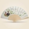 Abanico Boda Personalizado con Foto Hojas Verdes