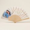 Abanico Boda Personalizado con Foto Geométrico Rosas