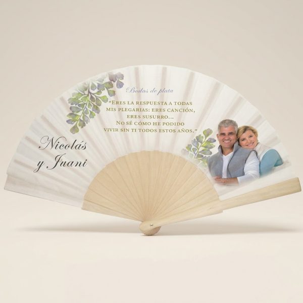 Abanico Bodas de Plata Personalizado con Foto Frase
