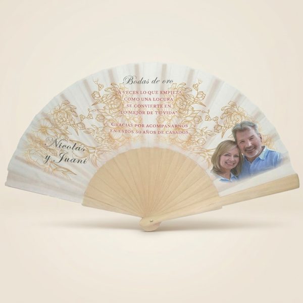 Abanico Bodas de Oro Personalizado con Foto y Frase
