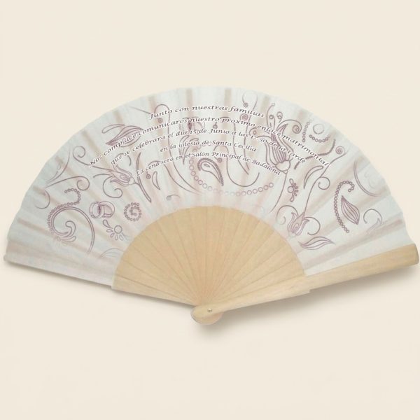 Abanico Boda Flores Malva Invitación | Genérico