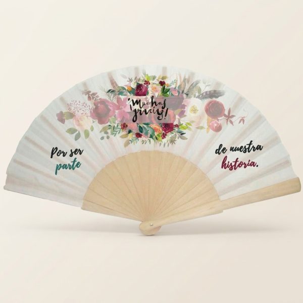 Abanico Boda Ramo Floral «Muchas Gracias» | Genérico