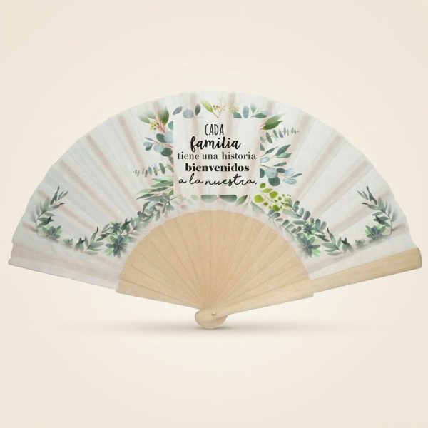 Abanico Boda Eucalipto «Bienvenidos» | Genérico