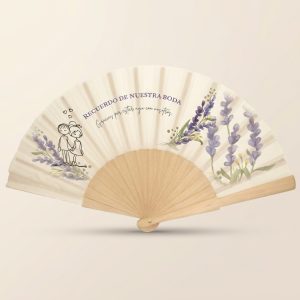 Abanico Boda Lavanda con Pareja | Genérico