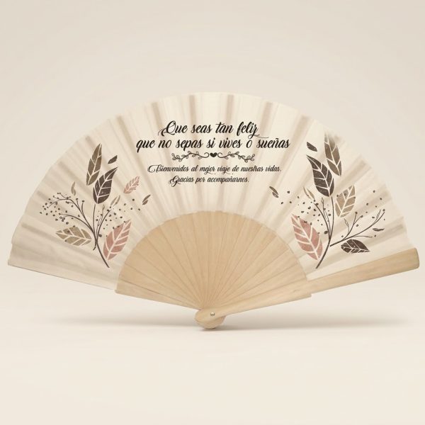 Abanico Boda Plumas Tierra «Soñar» | Genérico