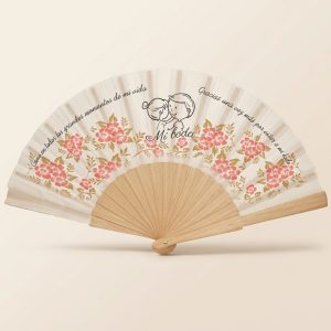 Abanico Boda Flores Cerezo «Mi Boda» | Genérico