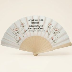 Abanico Boda Magnolias Rosa «Disfrutar» | Genérico
