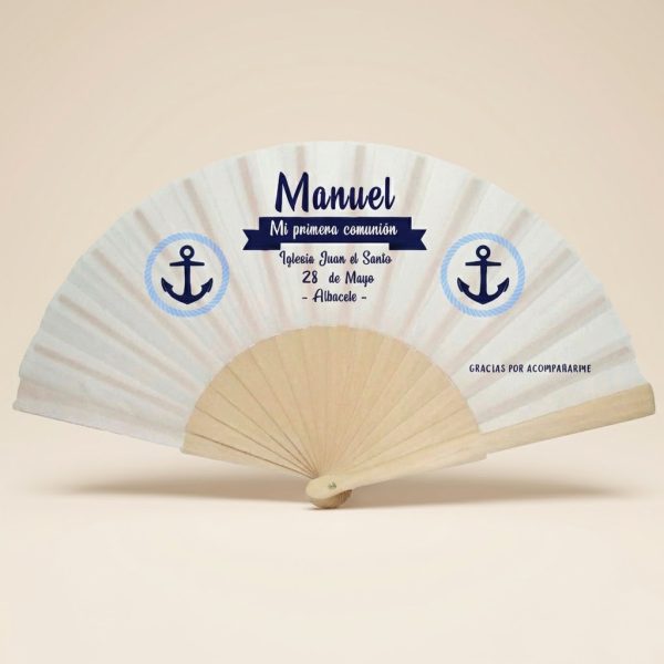 Abanico Comunión Marinero Personalizado