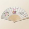 Abanico Comunión Floral Rosa Personalizado