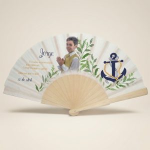 Abanico Comunión Marinero Verde Personalizado