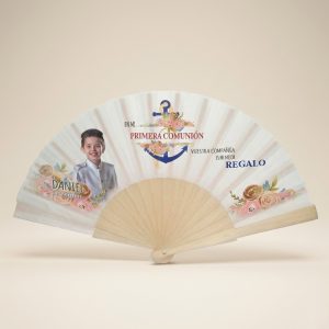Abanico Comunión Marinero Floral Personalizado