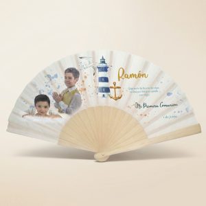 Abanico Comunión Faro Marinero Personalizado