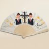 Abanico Comunión Cruz Negra Personalizado