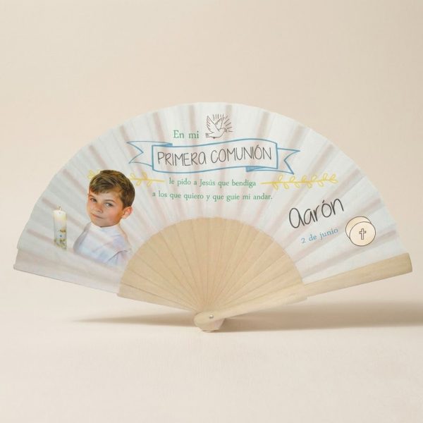 Abanico Comunión Paloma Personalizado