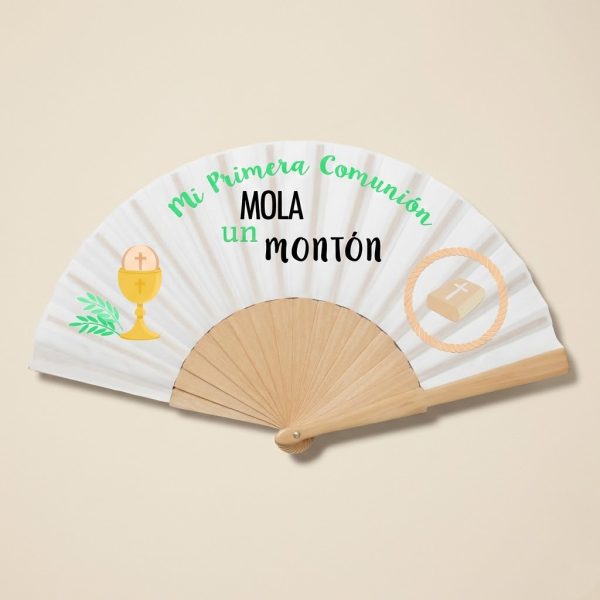 Abanico Comunión Verde Mola un Montón