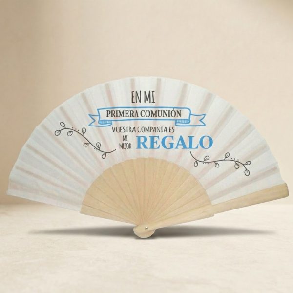Abanico Comunión Mejor Regalo Azul