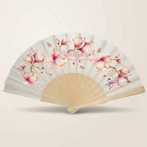 Abanico Comunión Magnolias Rosa