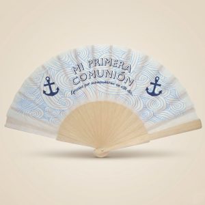 Abanico Comunión Ondas Marinas Azul