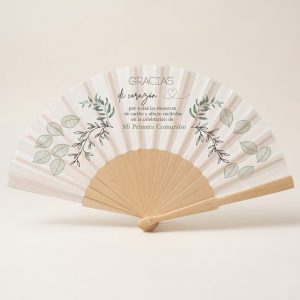 Abanico Comunión Gracias Botánico Verde