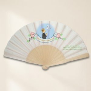 Abanico Comunión Niño con Paloma Azul