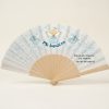 Abanico de bautizo con angelito azul y pajaritos | Don Abanico