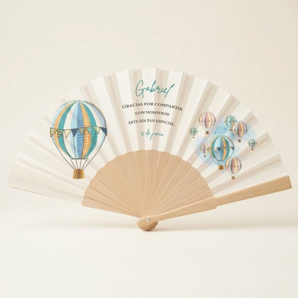 Abanico bautizo personalizado globos 062