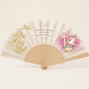Abanico bautizo personalizado flores 063