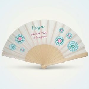 Abanico bautizo personalizado puntos 071