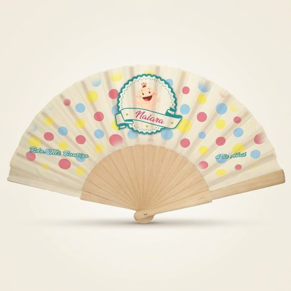 Abanico bautizo personalizado lunares 078