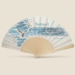 Abanico bautizo personalizado paloma mar 084