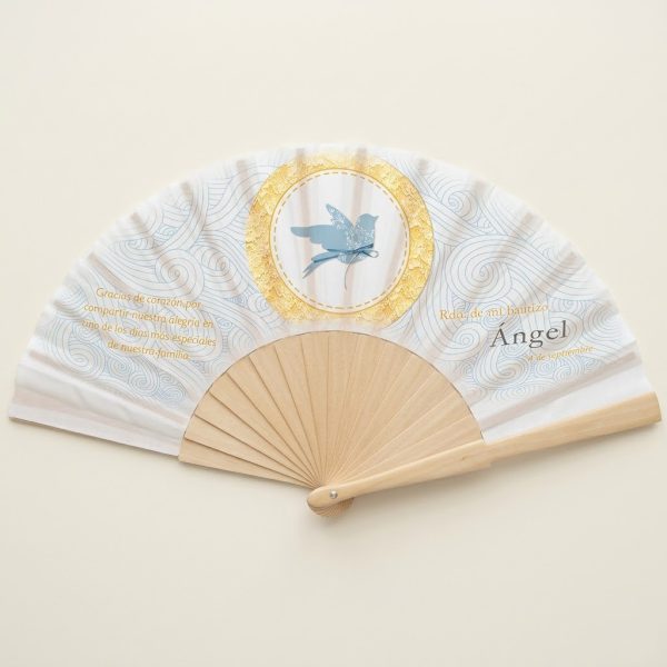 Abanico bautizo personalizado paloma 087