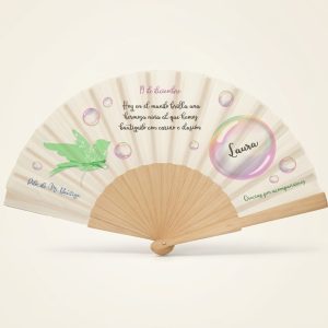 Abanico bautizo personalizado hada 094